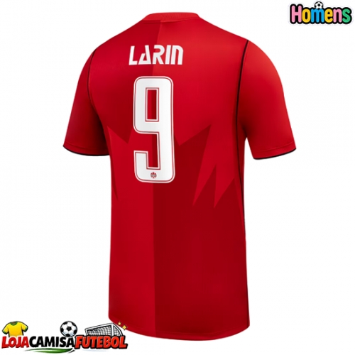 Camisa de Futebol Canadá Cyle Larin #9 Equipamento Principal Mundo 2026 Manga Curta